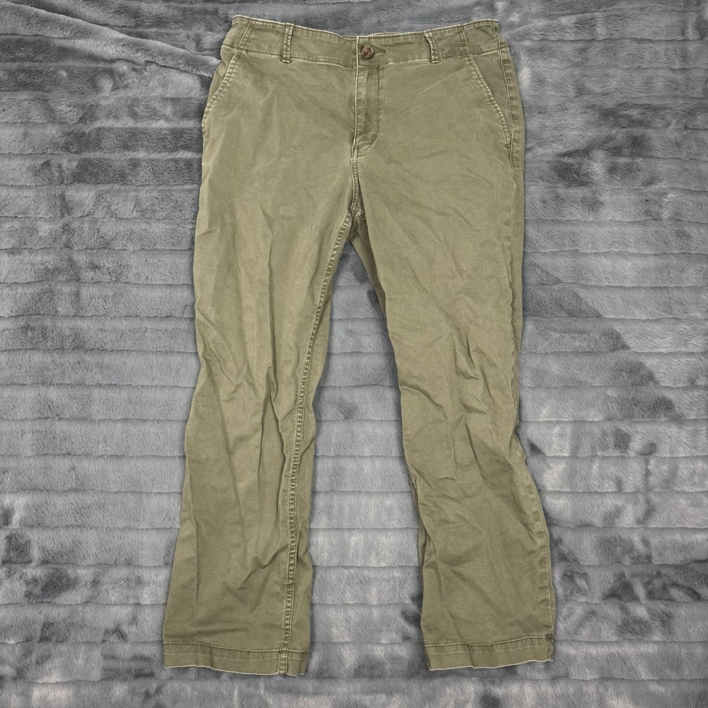 Loft The Perfect Straight Pants Womens 8 Olive Green Chino Trousers Casual